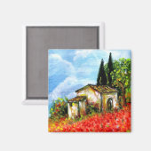 トスカーナのケシ マグネット (正面/裏面)