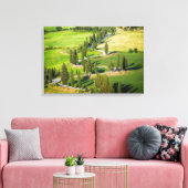 トスカーナのサイプレスの曲がりくねった道 キャンバスプリント (インサイチュ (リビング))