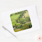 トスカーナのステッカーにサイプレスの巻線の道路 スクエアシール (封筒)