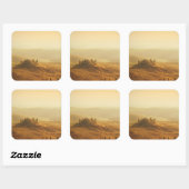 トスカーナのステッカーの風景の上の日の出 スクエアシール (シート)