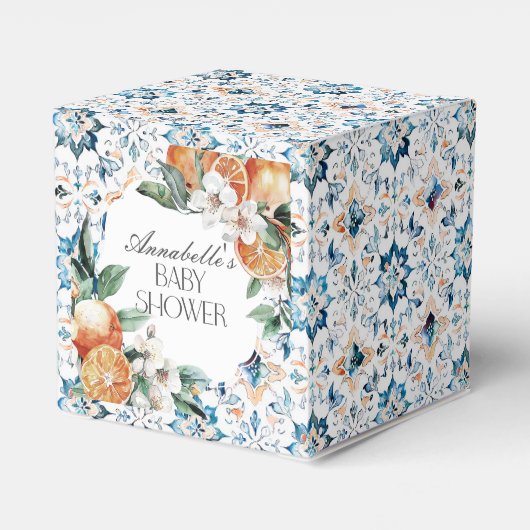 トスカーナのタイルイタリアン赤ちゃんシャワーデザートの好意 フェイバーボックス (裏面サイド)