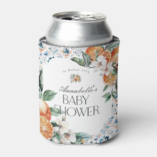 トスカーナのタイルイタリアン赤ちゃんシャワー好きバーウェア 缶クーラー (缶正面)