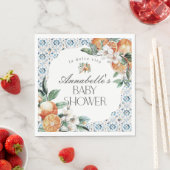 トスカーナのタイル柑橘類イタリア赤ちゃんシャワーテーブルデコール スタンダードランチョンナプキン (インサイチュ)