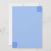 トスカーナのタイル水色とレモンサンキューカード 招待状 (裏面)