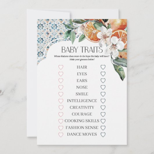 トスカーナのタイル沿岸イタリアンベビーの特徴ゲームインビ 招待状 (正面)