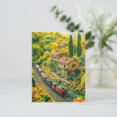 トスカーナのパンプキンフィールドを通るミニチュア列車 シーズンポストカード (スタンド正面)