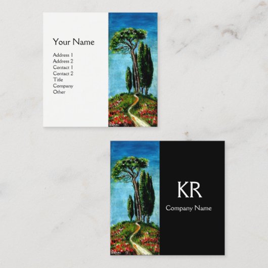 トスカーナのヒノキと地中海の松 スクエア名刺 (正面/裏面)