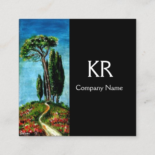 トスカーナのヒノキと地中海の松 スクエア名刺 (裏面)