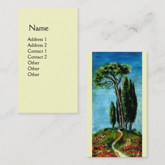 トスカーナのヒノキと地中海の松 名刺 (正面/裏面)