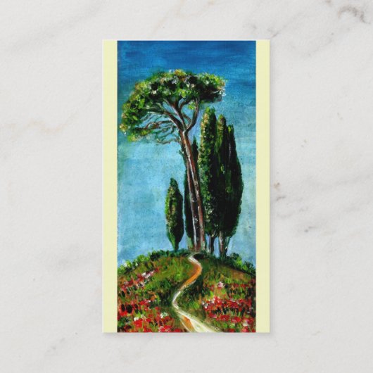 トスカーナのヒノキと地中海の松 名刺 (裏面)