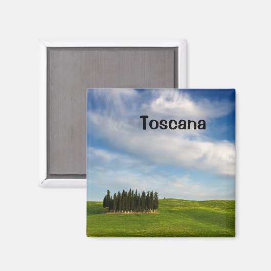 トスカーナのヒノキの文字磁石 マグネット (正面/裏面)