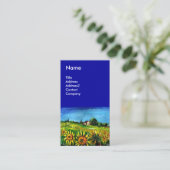 トスカーナのヒマワリと田舎 – イタリアブルー 名刺 (スタンド正面)