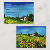 トスカーナのヒマワリと田舎 – イタリア 名刺 (正面/裏面)