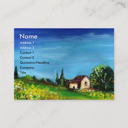 トスカーナのヒマワリと田舎 – イタリア 名刺 (正面)