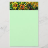 トスカーナのヒマワリと田舎、緑 便箋 (正面)