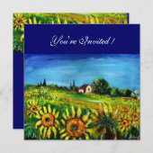 トスカーナのヒマワリと農村 招待状 (正面/裏面)