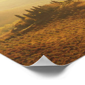 トスカーナのポスターの風景の上の日の出 ポスター (角)