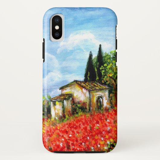 トスカーナのポピー / 花畑の風景 Case-Mate iPhoneケース (裏面)