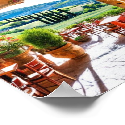 トスカーナのレストランのウォールアートポスター ポスター (角)