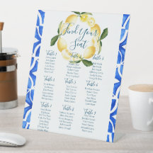 トスカーナのレモン水彩タイルのシーティングサイン