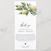 トスカーナのレモン長いメニュー&ありがとう メニュー (裏面)