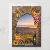 トスカーナのワインをテーマにした誕生日パーティーの招待状 招待状 (裏面)