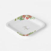 トスカーナのワインレッドとザクロの花のシャワー ペーパープレート (傾斜あり)