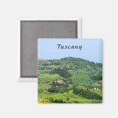 トスカーナの丘陵風景 - イタリア マグネット (正面/裏面)
