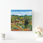 トスカーナの古い農家 スクエア壁時計 (ホーム)