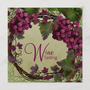 トスカーナの古風なヴィンテージレッドグリーンブドウ 招待状