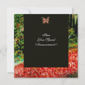 トスカーナの古風な農村, 赤 青 黒 招待状 (裏面)