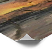 トスカーナの夕焼けの木 ポスター (角)