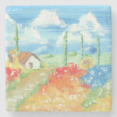 トスカーナの広大さの景観 ストーンコースター (正面)