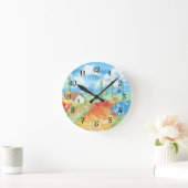 トスカーナの広大さの景観 ラウンド壁時計 (ホーム)