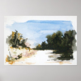 トスカーナの日当たりの良い田舎 ポスター