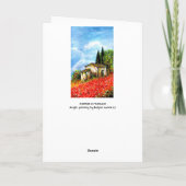 トスカーナの景観赤い花畑のケシ カード (裏面)