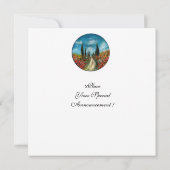 トスカーナの柏とポピー, 赤 青 招待状 (裏面)