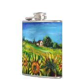 トスカーナの植物/畑,ケシとヒマワリ フラスク (左)