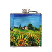 トスカーナの植物/畑,ケシとヒマワリ フラスク (裏面)