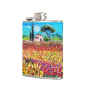 トスカーナの植物/畑,ケシとヒマワリ フラスク (左)