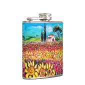 トスカーナの植物/畑,ケシとヒマワリ フラスク (右)