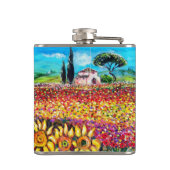 トスカーナの植物/畑,ケシとヒマワリ フラスク (裏面)