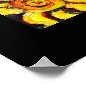 トスカーナの植物/畑,ケシとヒマワリ ポスター (角)