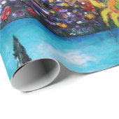 トスカーナの植物/畑，ケシとヒマワリ ラッピングペーパー (ロールコーナー)