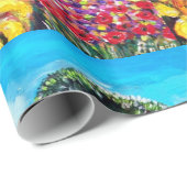 トスカーナの植物/畑，ケシとヒマワリ ラッピングペーパー (ロールコーナー)