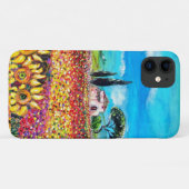 トスカーナの植物/畑，ケシとヒマワリ Case-Mate iPhoneケース (裏面(横))