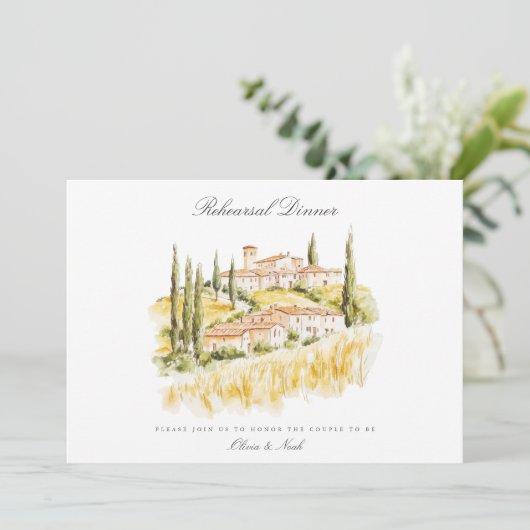 トスカーナの水の色のリハイタリアンーサルディナーカード サンキューカード (スタンド正面)