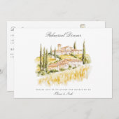 トスカーナの水の色のリハイタリアンーサルディナーカード サンキューカード (正面/裏面)