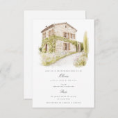 トスカーナの水の色イタリアのブライダルシャワー招待 招待状 (正面/裏面)