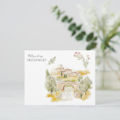 トスカーナの水の色イタリアのブライドメイド提案カード セーブザデート (スタンド正面)